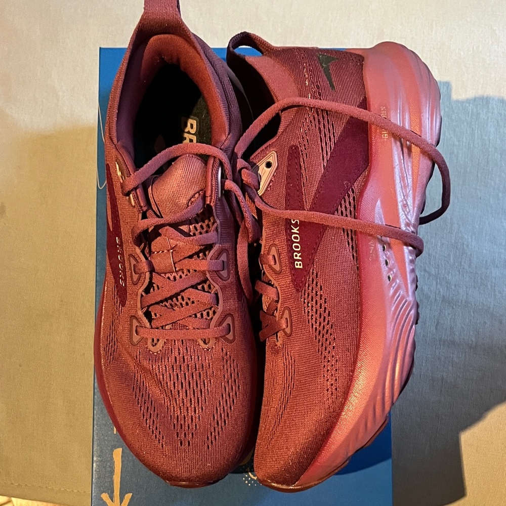 Brooks Burgundy Athletic Sneakers